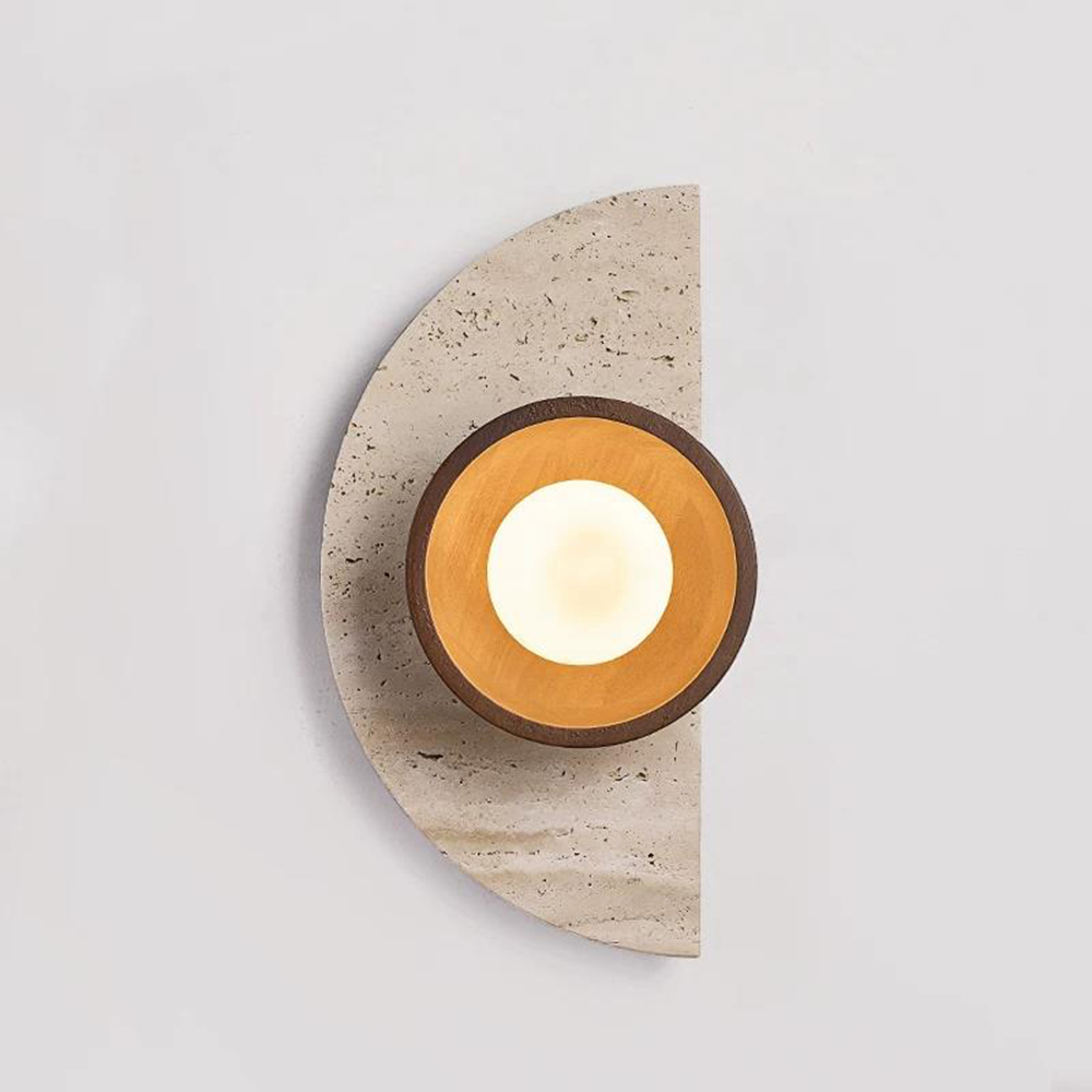 Decor Lighting Cy - Lampe murale LED semi-circulaire en pierre