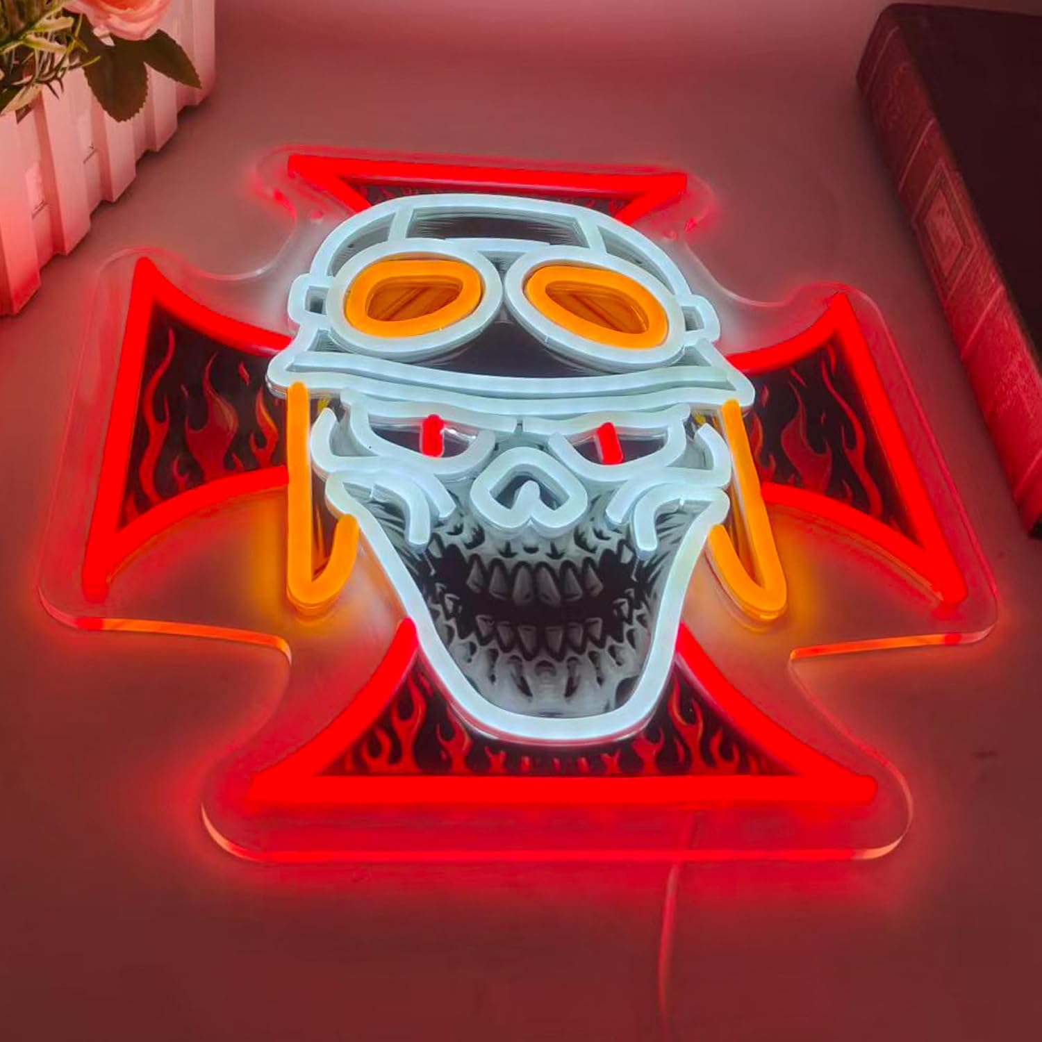 Enseigne néon LED tête de mort - Lighting Christmas Decor avis et prix