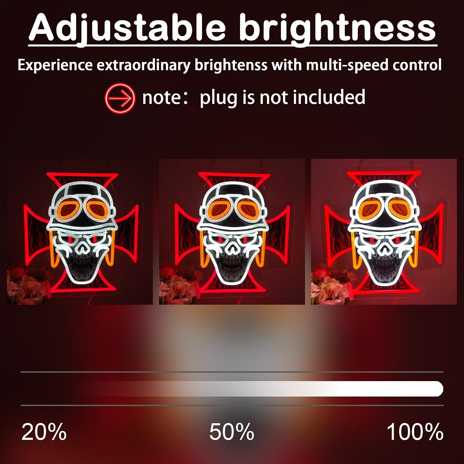 Enseigne néon LED tête de mort - Lighting Christmas Decor avis et prix