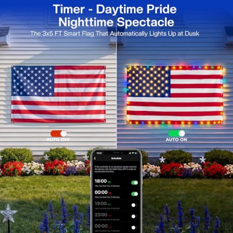 Drapeau américain lumineux int - Up Lighting Decor avis et prix