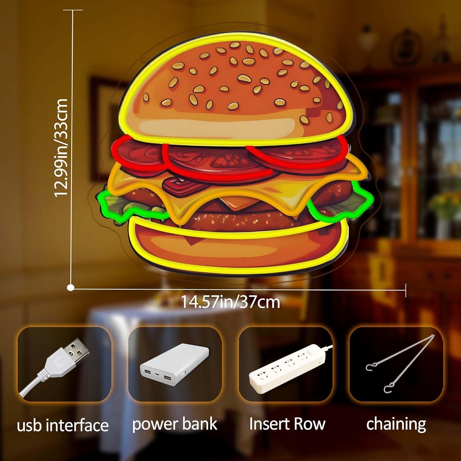 Enseigne néon LED Burger, Lumi - Lighting Decoration Ideas avis et prix