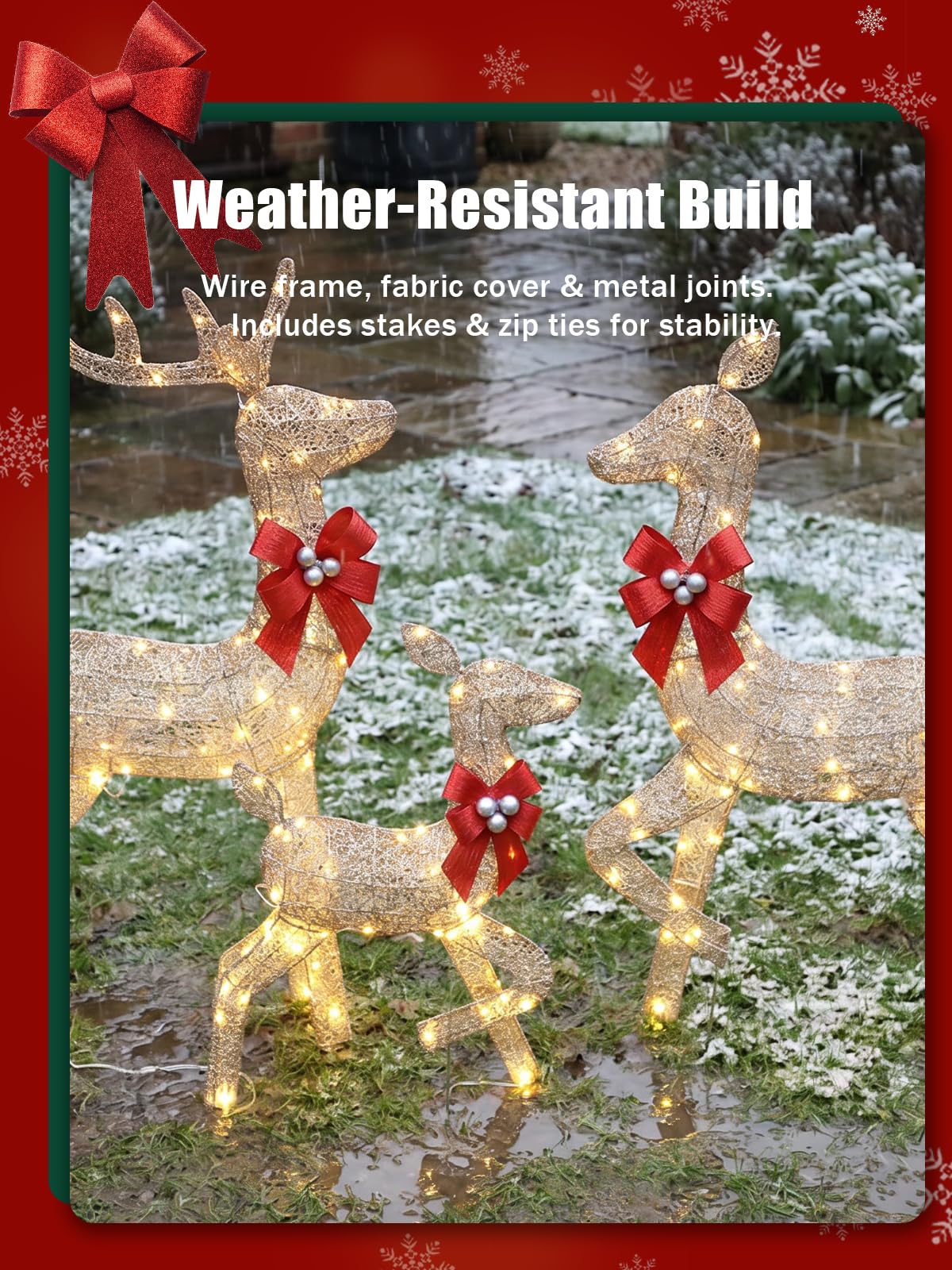 Ensemble de 3 rennes de Noël l - Up Lighting Decor avis et prix